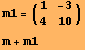 m1 = (1 -3) 4 10 m + m1